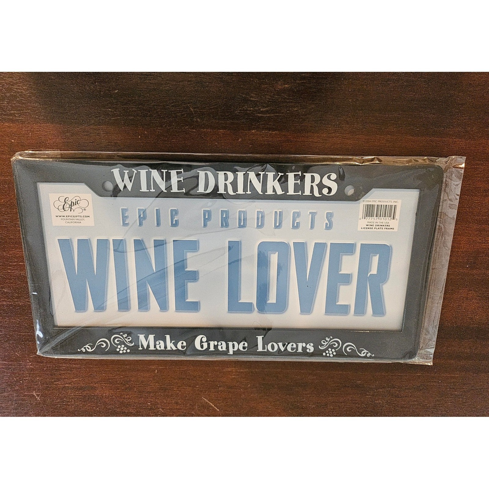License Plate Frame Black Wine Drinkers Make Grape Lovers