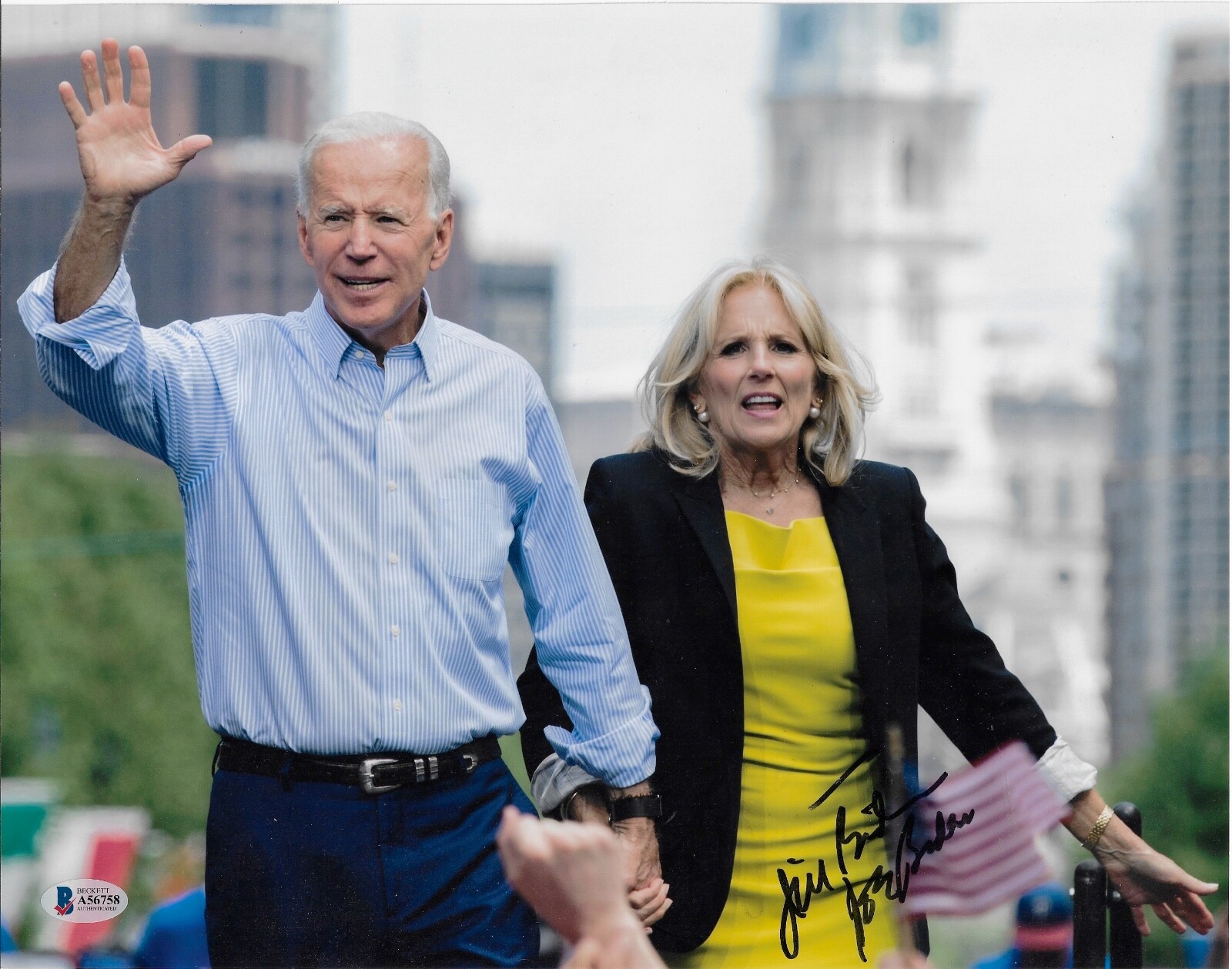 JOE BIDEN & JILL BIDEN SIGNED 11x14 PHOTO VICE PRESIDENT BAS COA LOA AUTOGRAPH