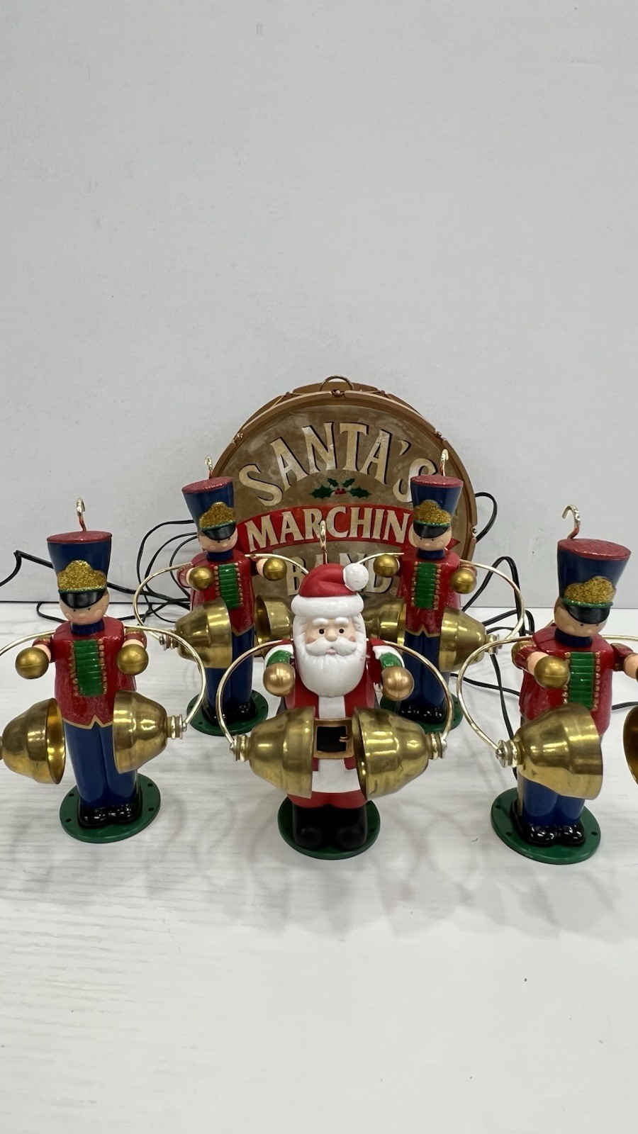 Mr. Christmas Santas Marching Band Musical Bells 5 Santa Figures Tested & Works Mr. Christmas Santas Marching Band Musical Bells 5 Santa Figures Tested & Works