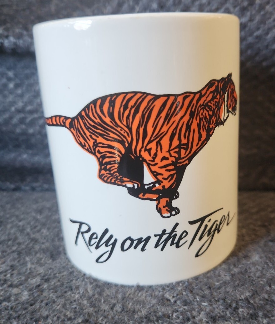 Vintage Rare, HTF, Exxon “Rely on the Tiger” Ceramic Advertisement Mug 1980s EUC