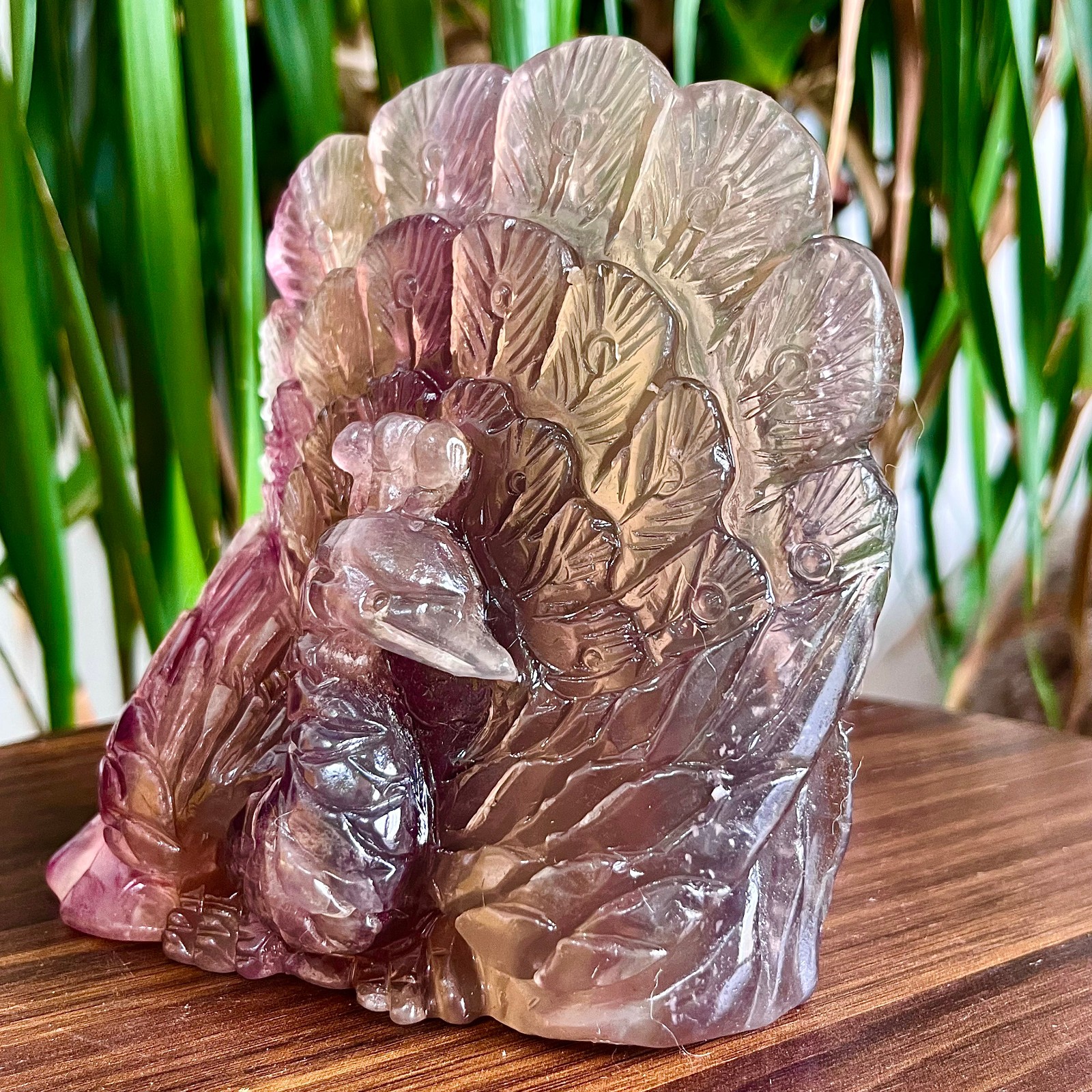 2.49LB High quality fluorite crystal | Hand carved | Home decoration