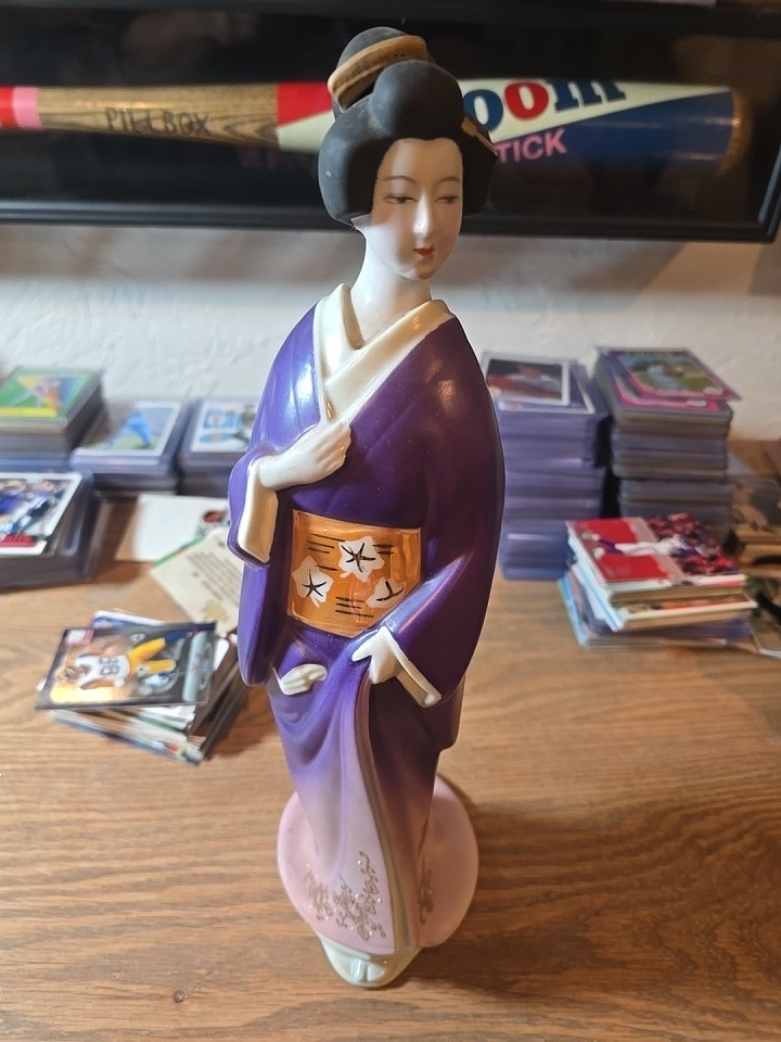 ANTIQUE 1950s Japanese Geisha Sake Wine Bottle Figurine 