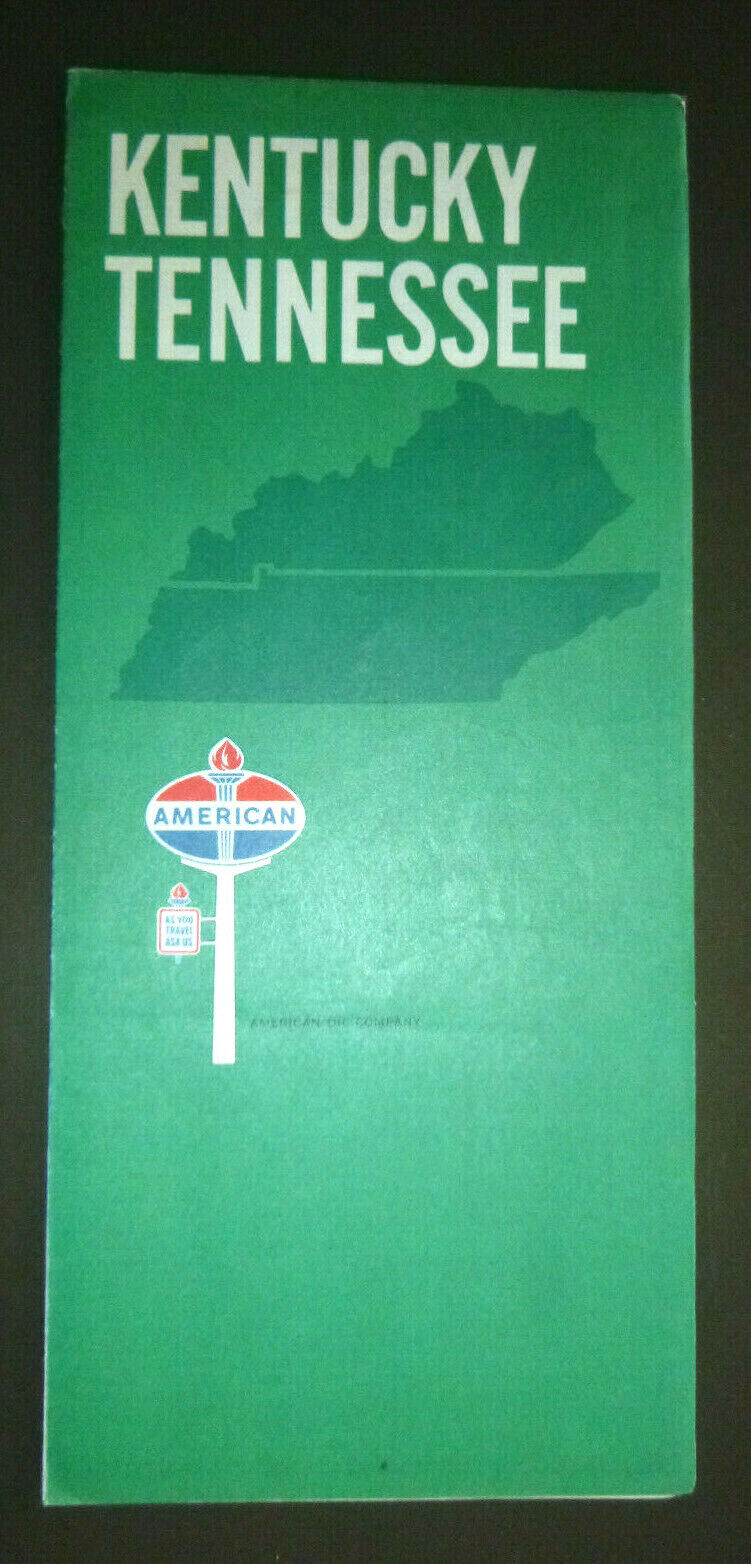 1969 Kentucky Tennessee road map American oil 