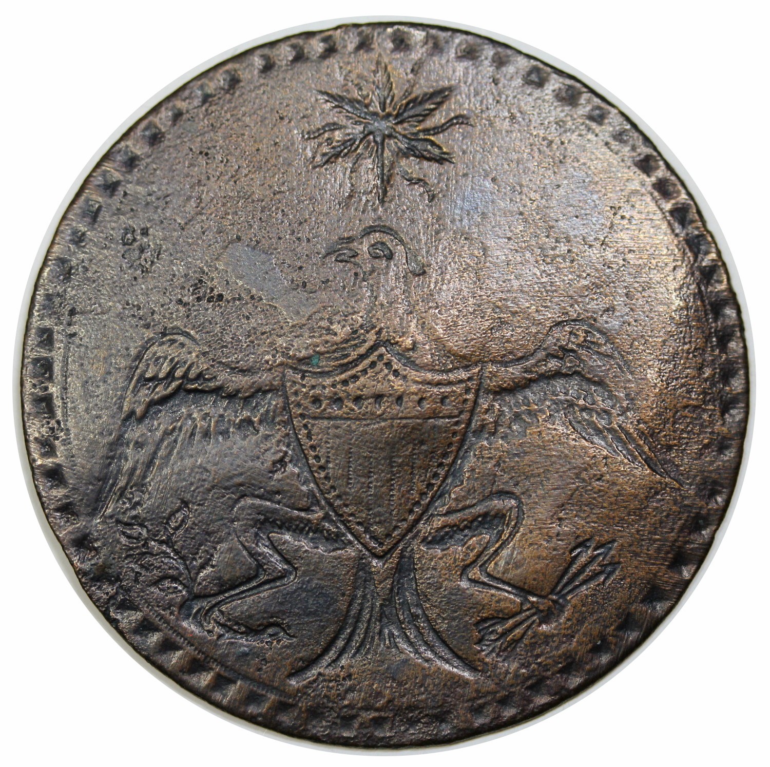 1789 Washington Inaugural Button, Eagle and Star, Cobb-17, DeWitt 1789-3c
