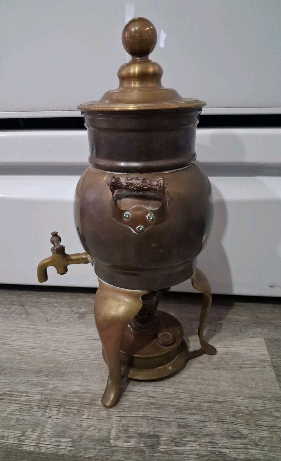 1890s-1920s Antique Stockli Brass Urn Samovar Dispenser Kettle Tea Coffee Pot