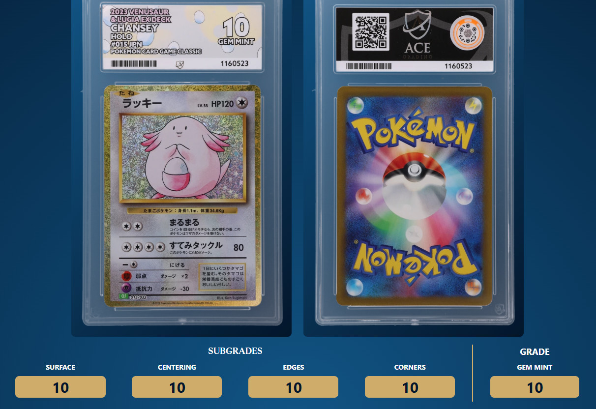 Chansey 015/032 ACE 10 Japanese Classic Collection ACE 10 PERFECT SUBGRADES
