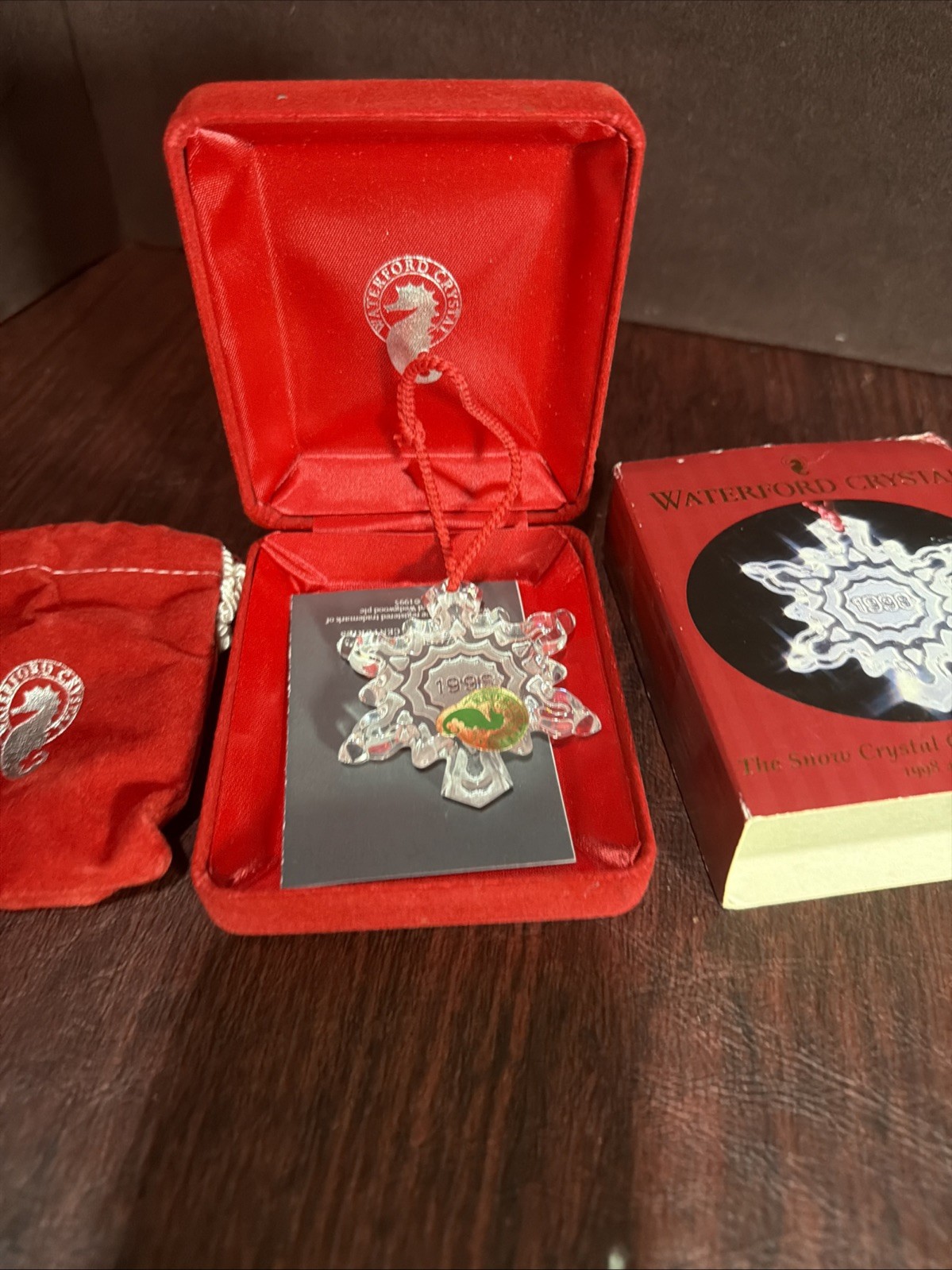 Waterford Crystal 1998 Snow Crystal Christmas Ornament 4th Edition In Box