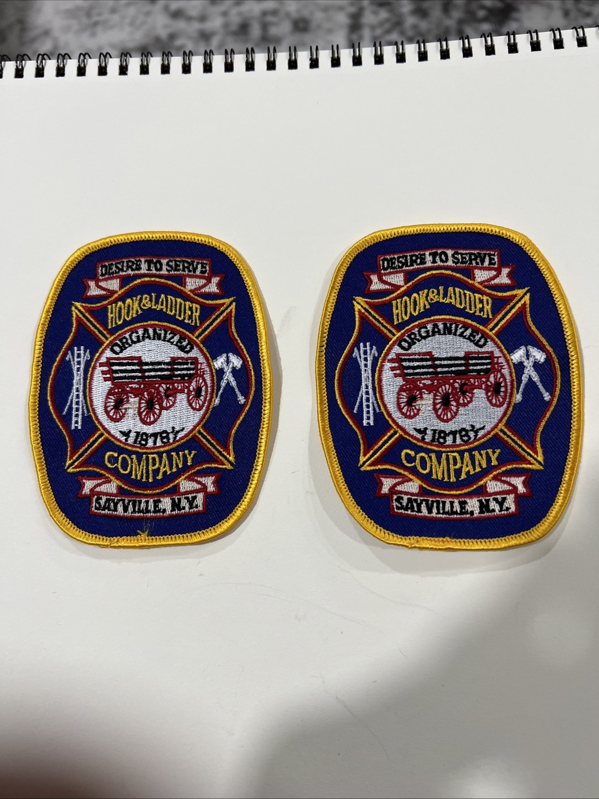 TWO Sayville Long Island New York Fire Dept Patch Hook & Ladder Company Patches TWO Sayville Long Island New York Fire Dept Patch Hook & Ladder Company Patches