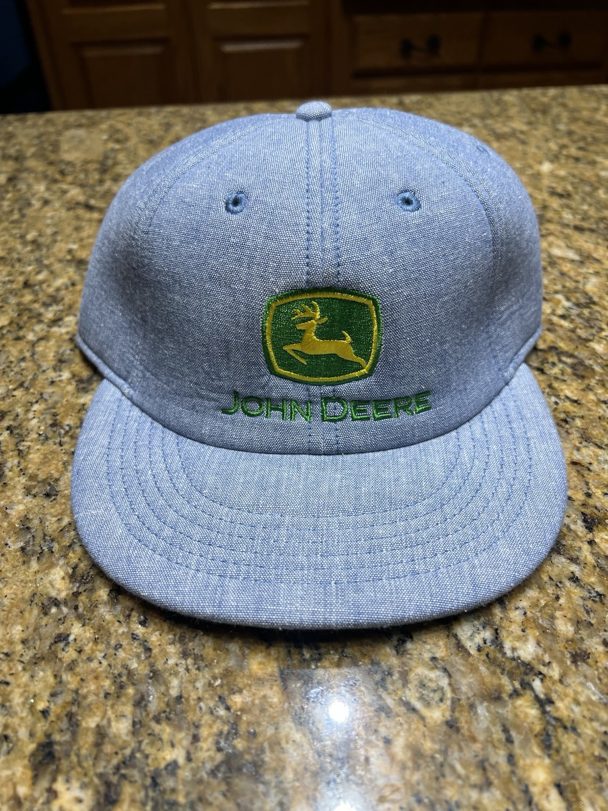 John Deere Gray Adjustable Snapback Hat Cap Embroidered Logo Agriculture Theme