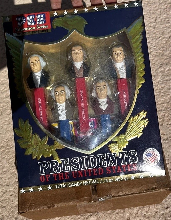 PEZ Presidents USA Vol ( 1 ) 1789-1825 5 Dispenser Collector Set Sealed Candy.