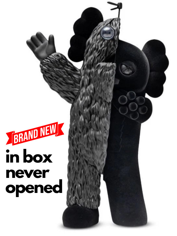 KAWS KACHAMUKKU Vinyl Figure Black Grey NEW 2022 In Box Never Opened