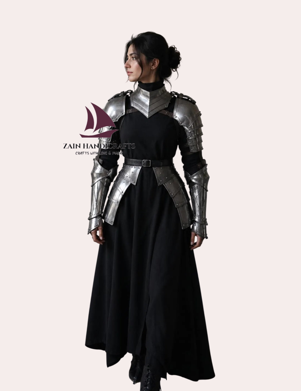 ZAIN Medieval Women Female Knight Armor Warrior Cosplay Costume LARP Fantasy