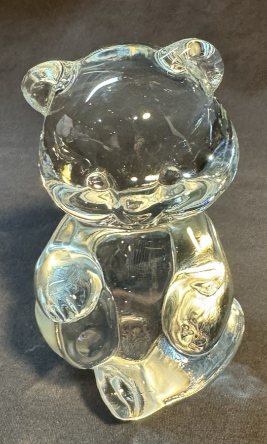 Fenton Clear Glass Bear Figurine 3.25