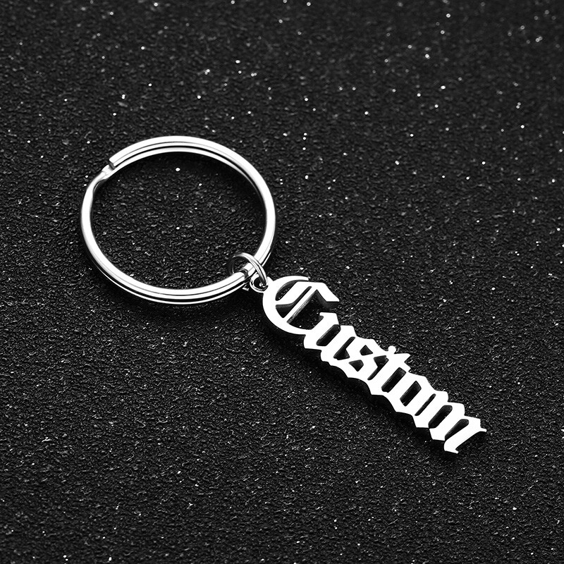 Personalized Customized Initial ID Name Keychain Key Ring Mother Father Day Gift
