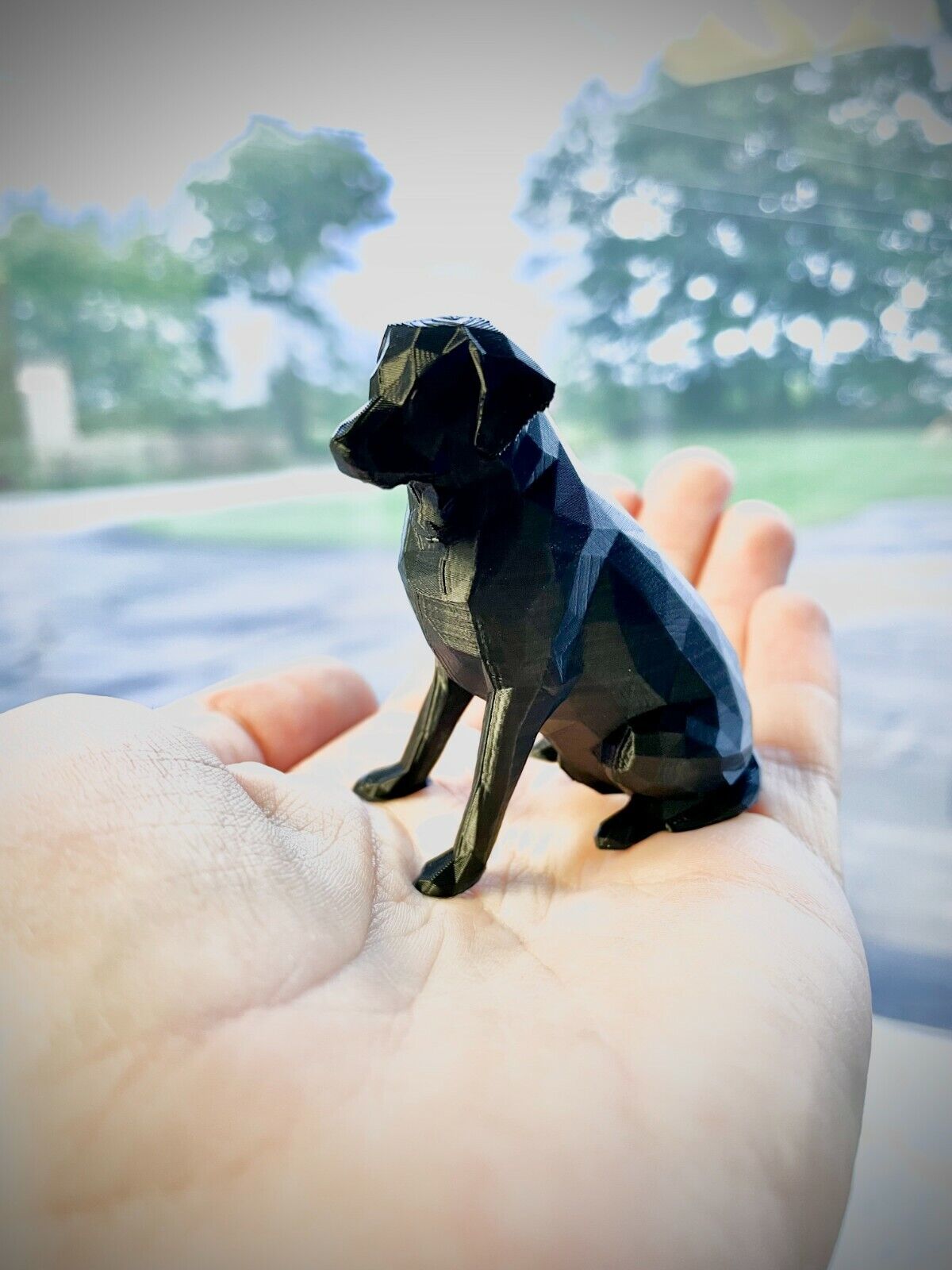 Labrador Retriever Dog Figurine - Black lab Miniature Dog
