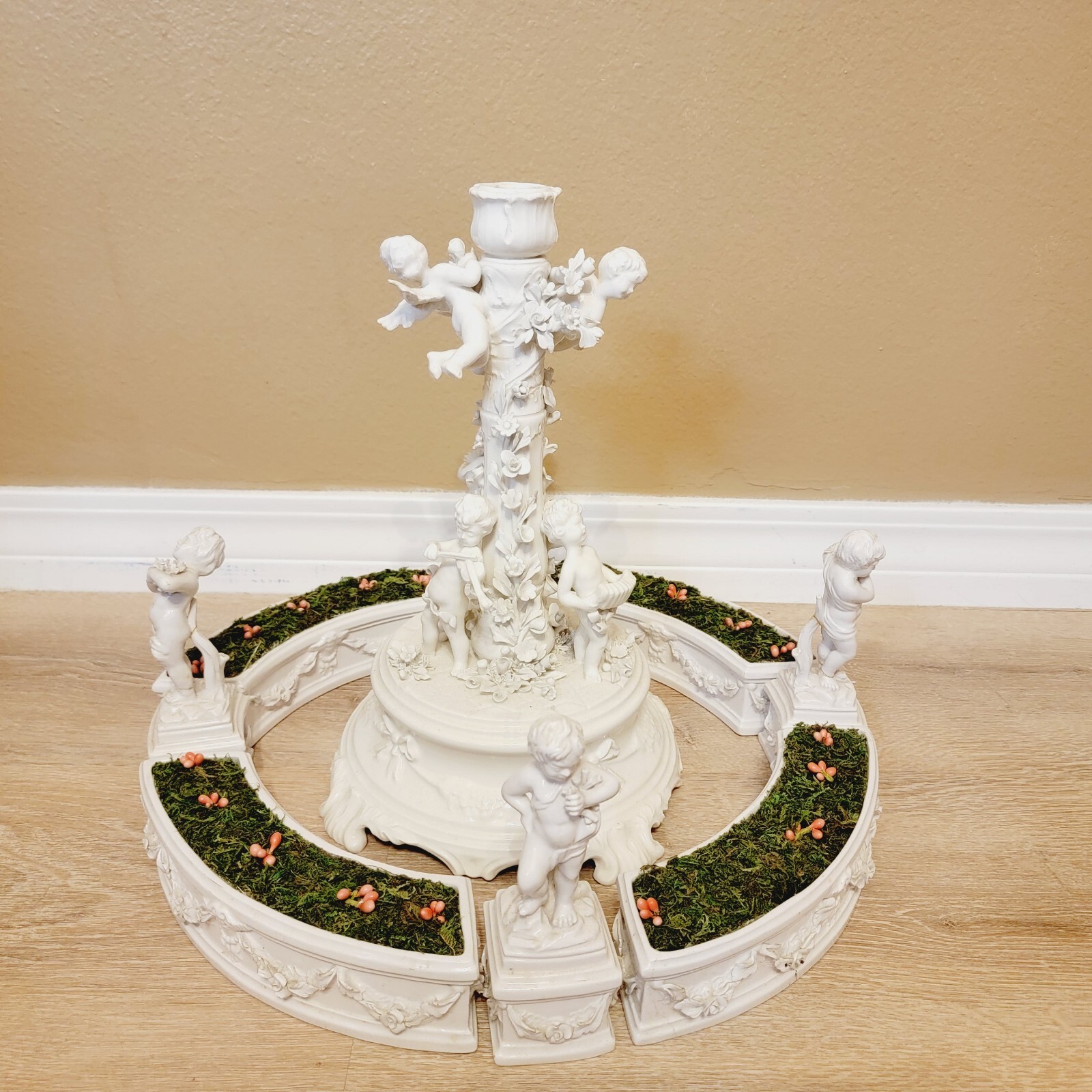 Mottahedeh Design Made in Italy Blanc de Chine Porcelain Centerpiece, 4 Seasons