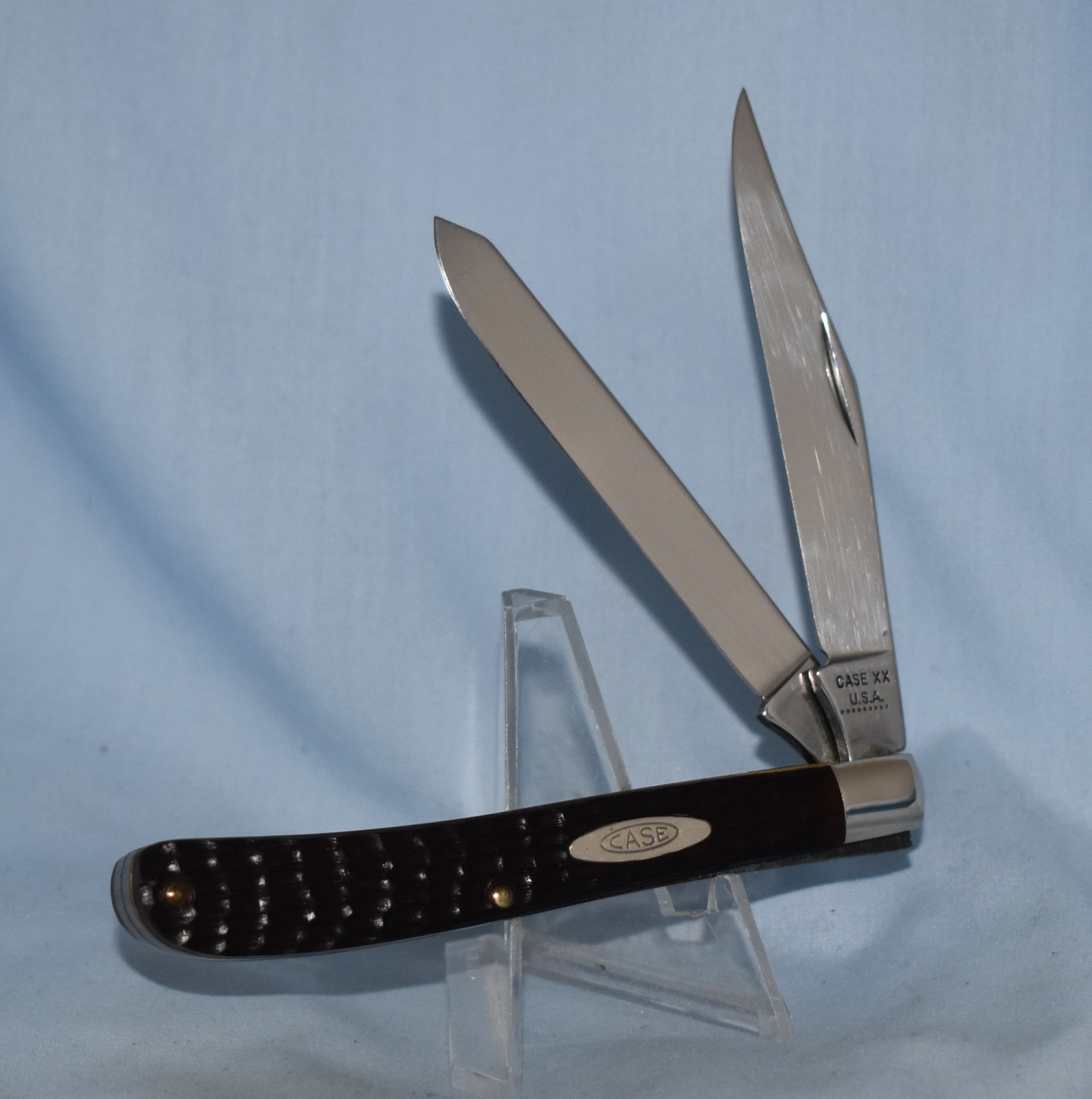 RARE VINTAGE CASE XX DELRIN SLIMLINE TRAPPER KNIFE 62048 9 DOT 1971 \