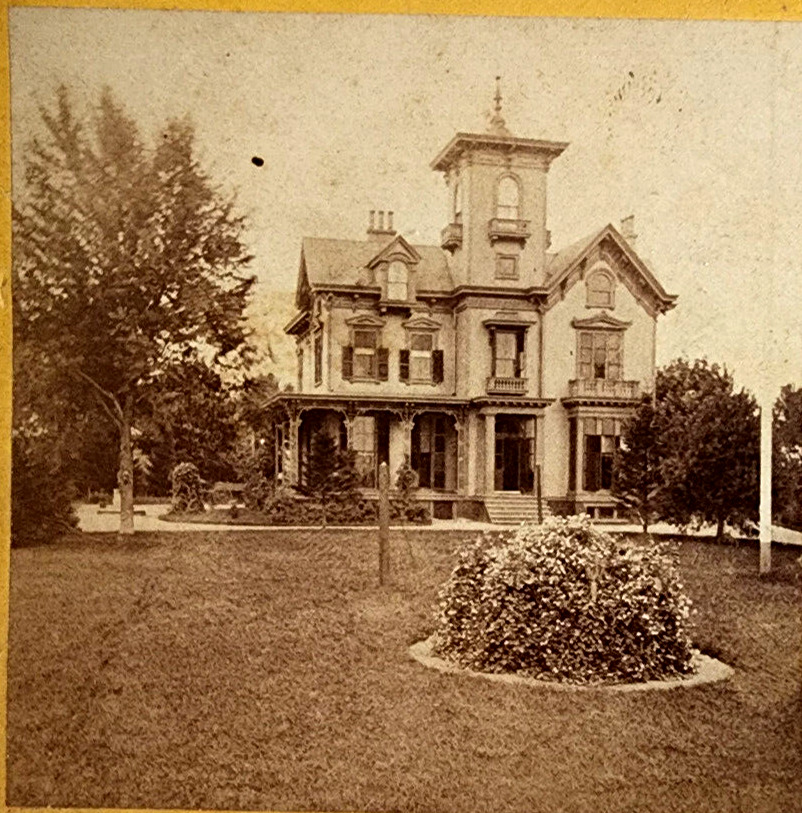 Antique Sterioscope View Victorian Home E.C. Thompson Photographer