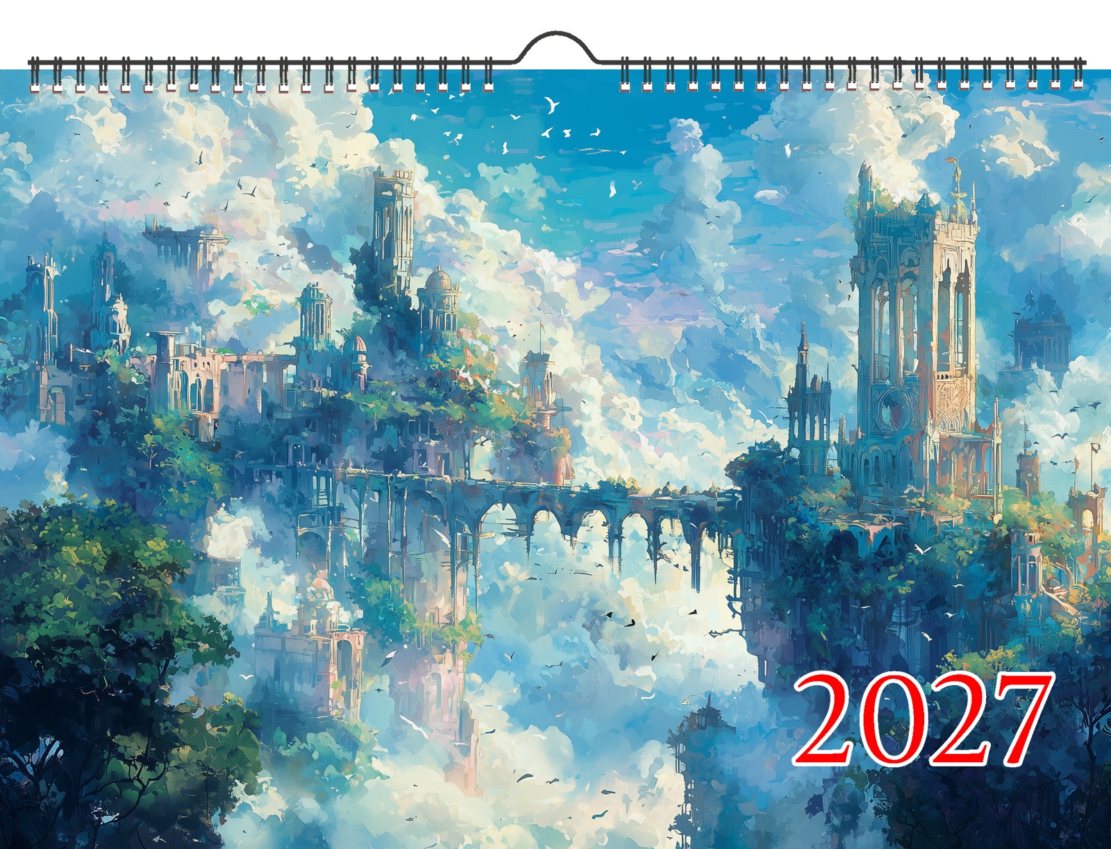 2027 Wall Calendar ~ Floating Kingdoms: Enchanted Sky Castles Suspended Clouds