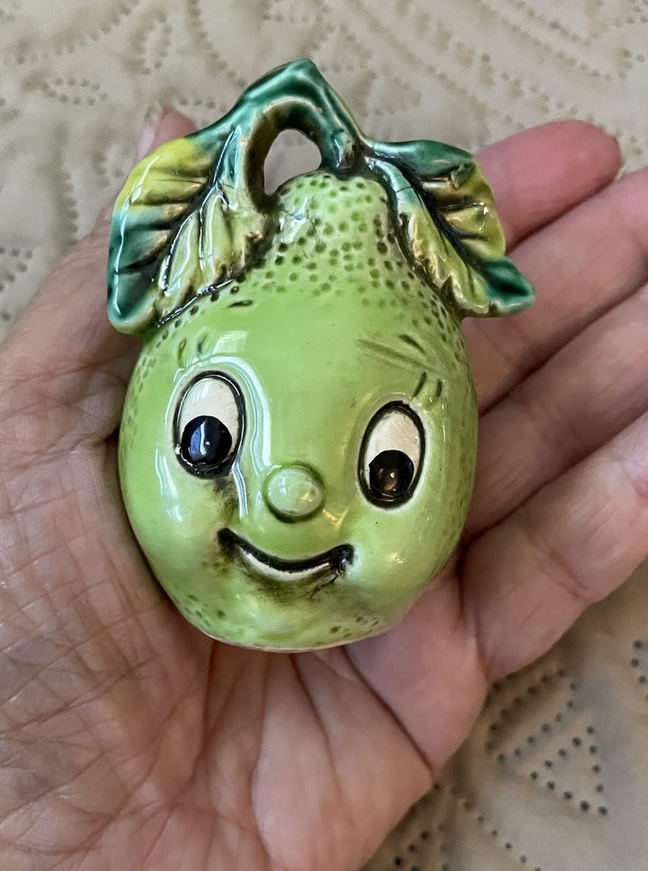 Vintage Enesco Lime Anthropomorphic Toothpick Holder Mid Century Kitsch