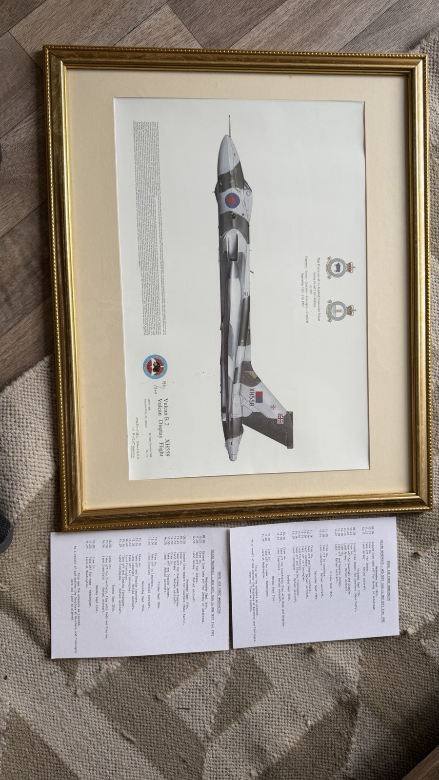 Signed Ltd Ed Stephen Brown Vulcan B2 XH558 Print 198/200 RAF Waddington