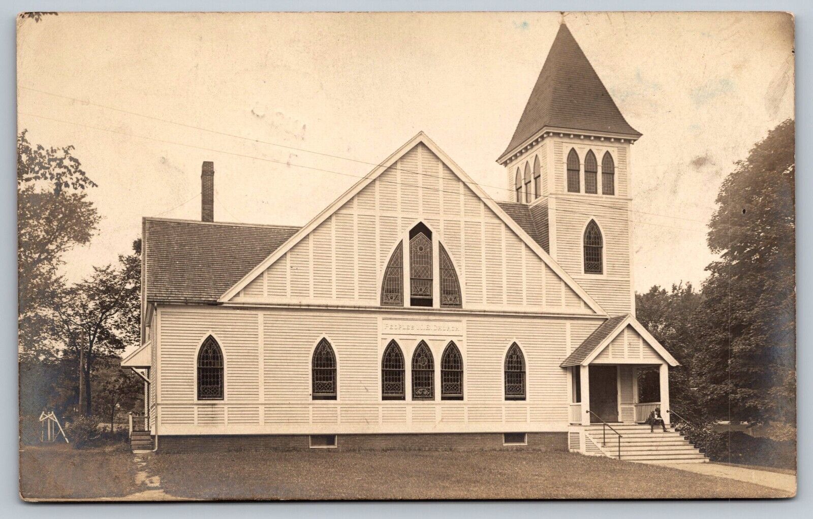 c1905 Methodist Church Bradford Massachusetts MA Antique RPPC Photo Postcard