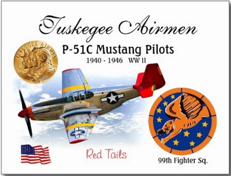 TUSKEGEE AIRMEN P-51 MUSTANG PILOTS 99th SQUADRON    -  Postcard