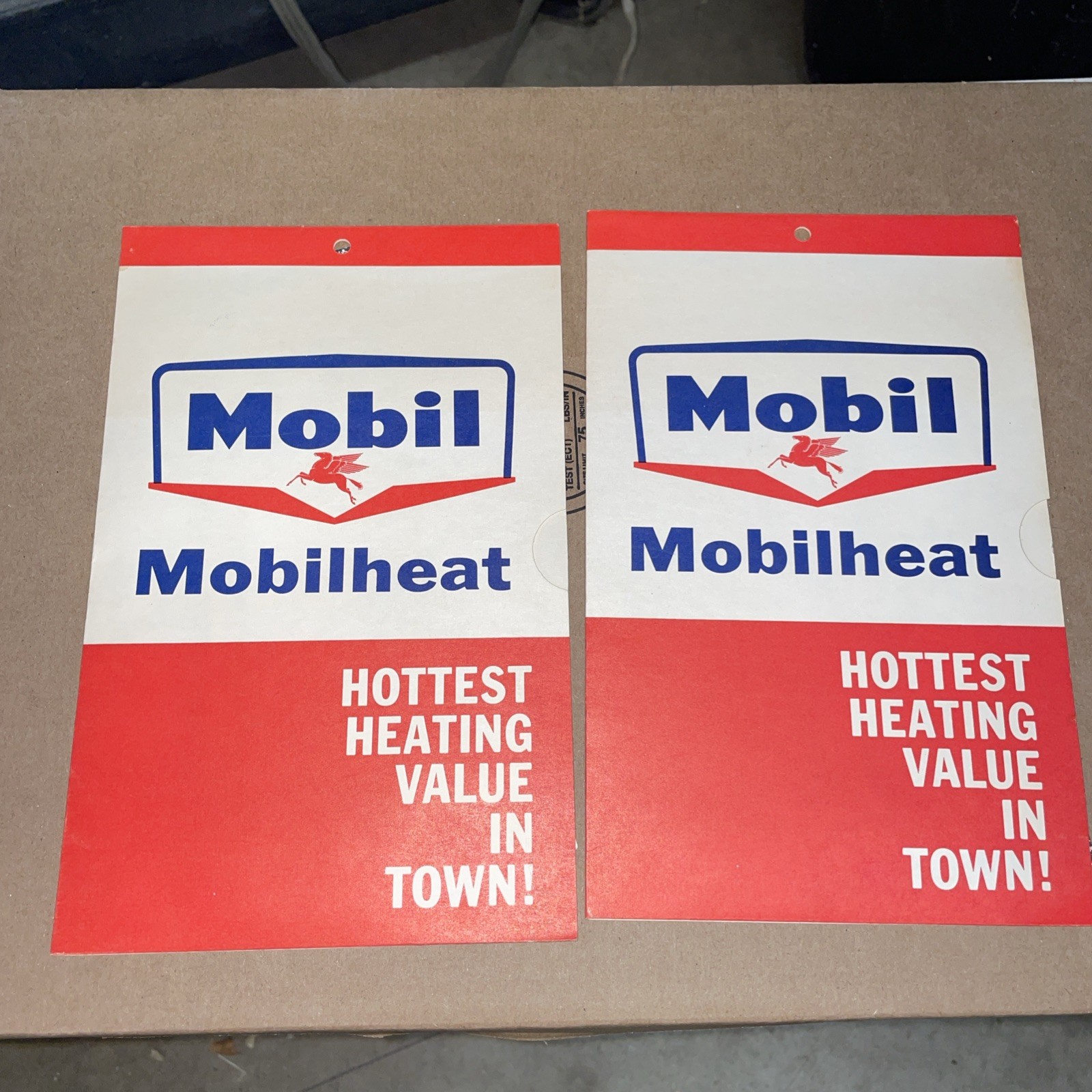 Vintage Mobil Oil Co. MOBILHEAT Oil Tank Brass Product ID Tag Home Heating Fuel