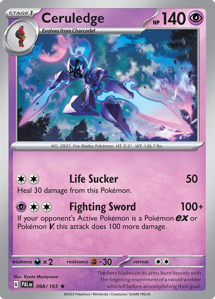 Ceruledge Holofoil PAL 098/193 R NM