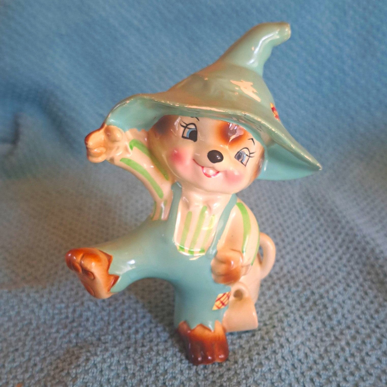 Enesco Imports Vintage 1950 Japan Cat Hillbilly Figurine Ceramic Hand Painted