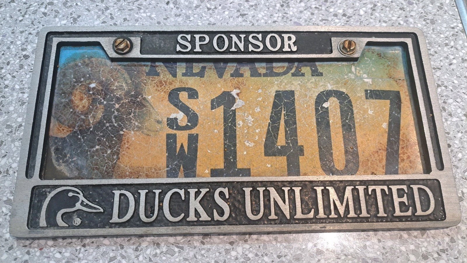 Nevada Special Wildlife License Plate With DUCKS UNLIMITED COVER
