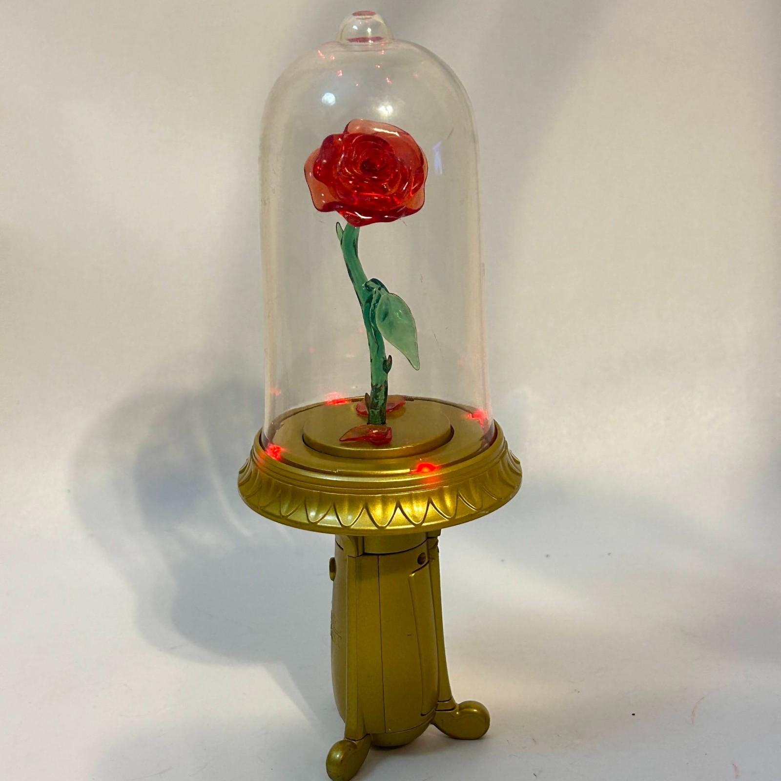 Disney Beauty & The Beast Enchanted Rose Dome Toy Working Sings/Spins/Light-Up