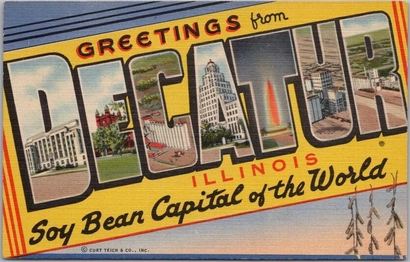 a507 Decatur, Illinois Vintage Travel Postcard Refrigerator Magnet 4X6\