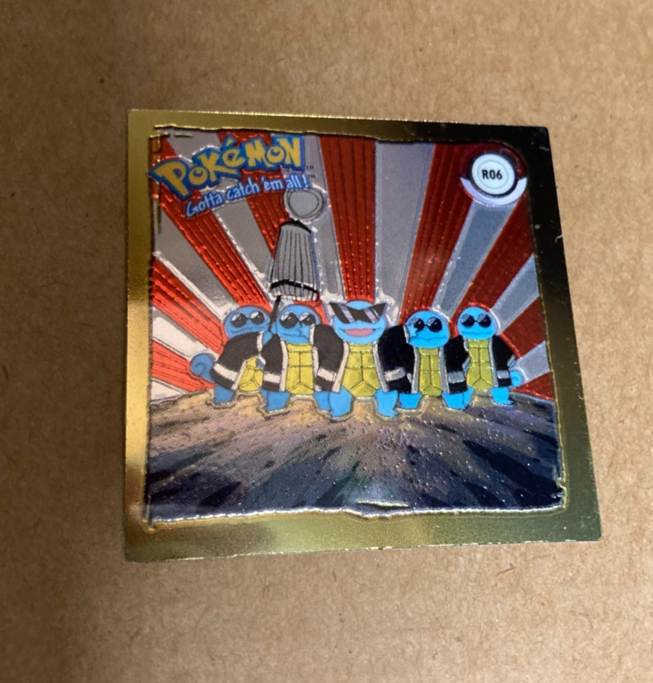 Vintage 1999 Series 1 Artbox Pokemon Gold Chromium Sticker #R06 Squirtle Rare
