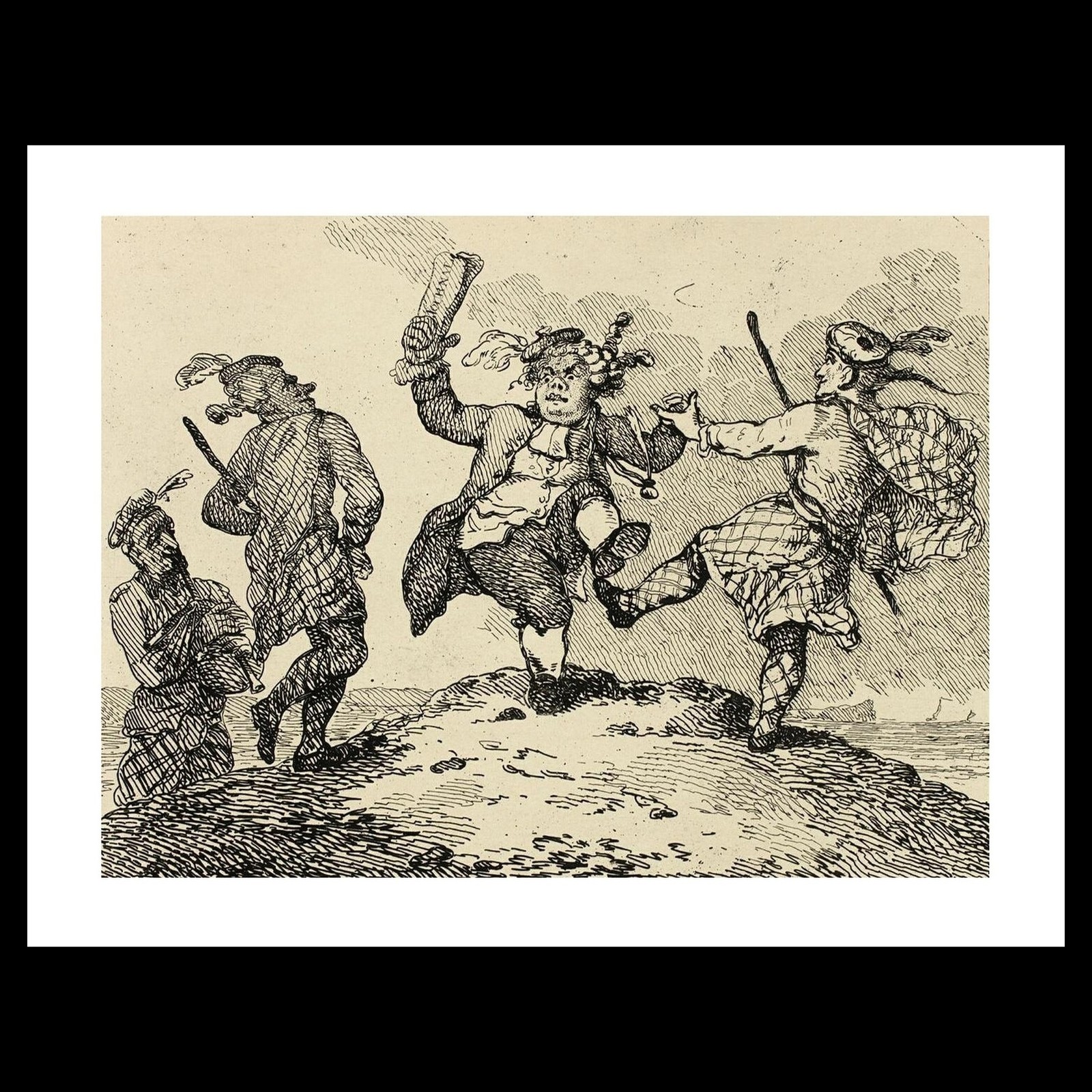 Thomas Rowlandson - The Dance of the Dun-Can, from Boswell\'s Tour of the Hebride
