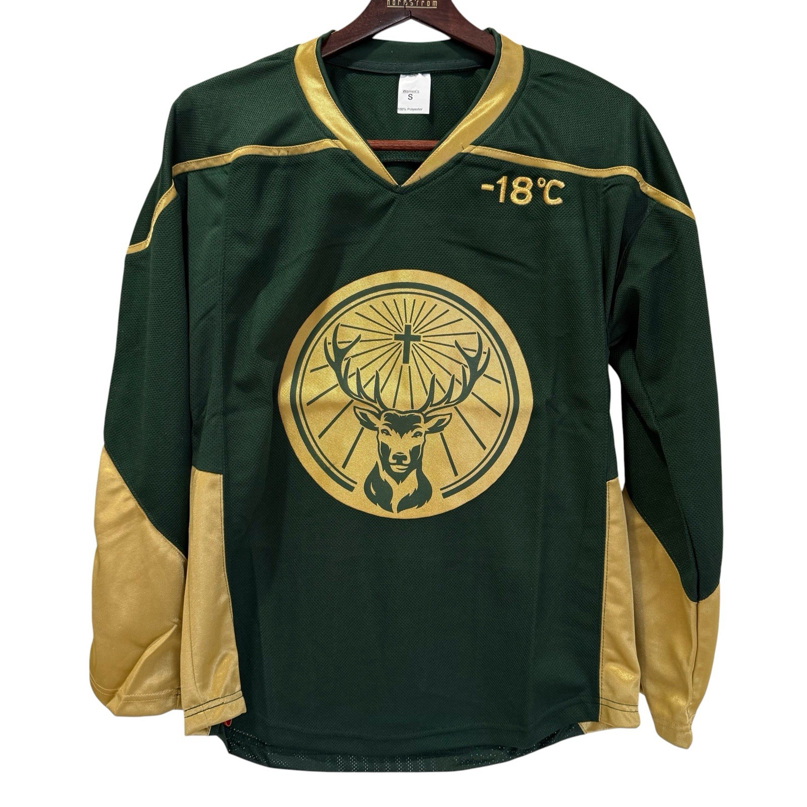 Jagermeister Promotional Hockey Jersey #56 -18C Green Gold Women’s Small NIP