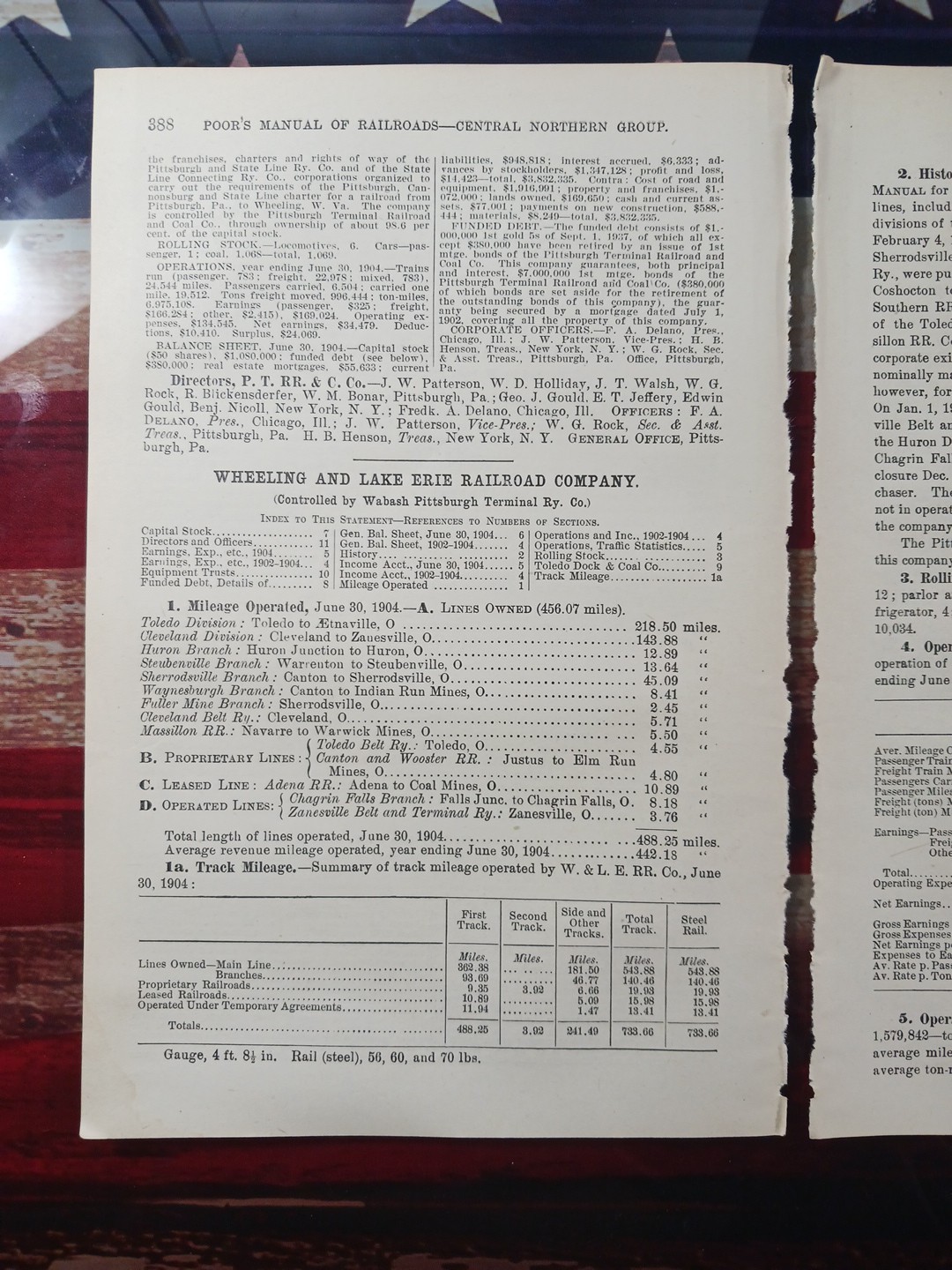 1905 Train Report WHEELING & LAKE ERIE RAILROAD Warrenton Huron Navarre OH Mines