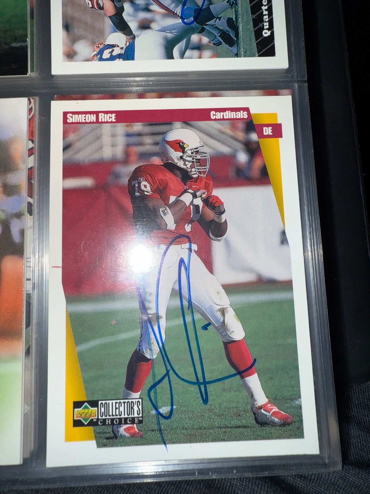 Simeon Rice Arizona Cardinals signed Football card