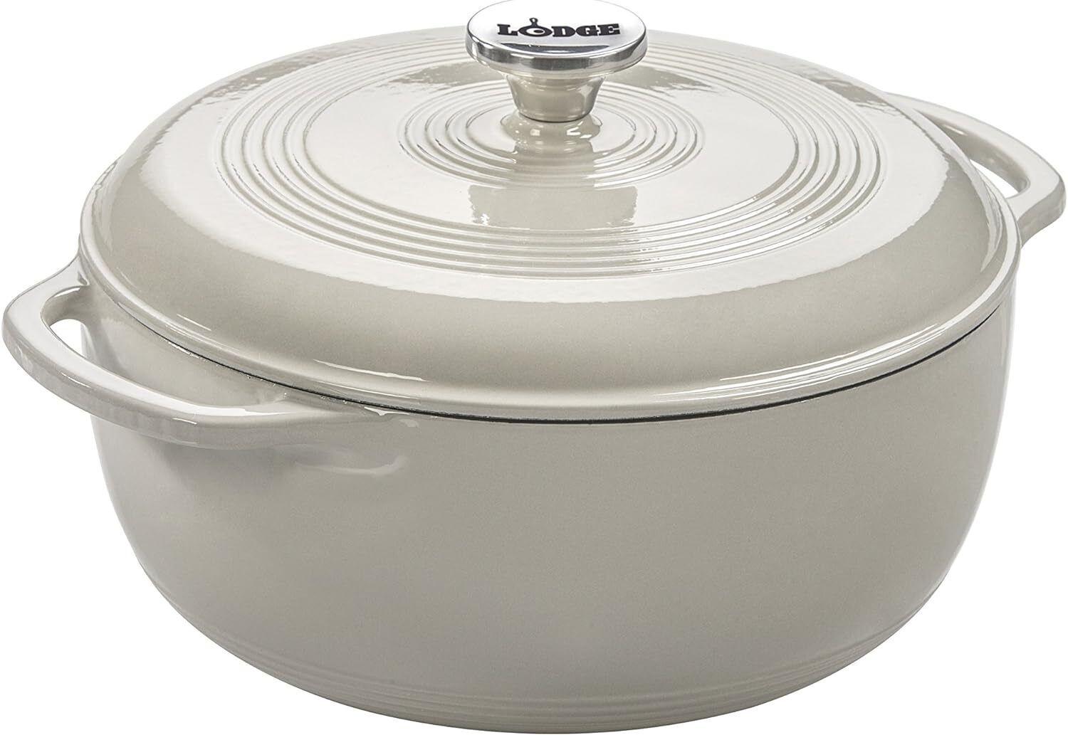 Lodge 6 Quart Enameled Cast Iron Dutch Oven with Lid – Dual Handles – Oven Safe