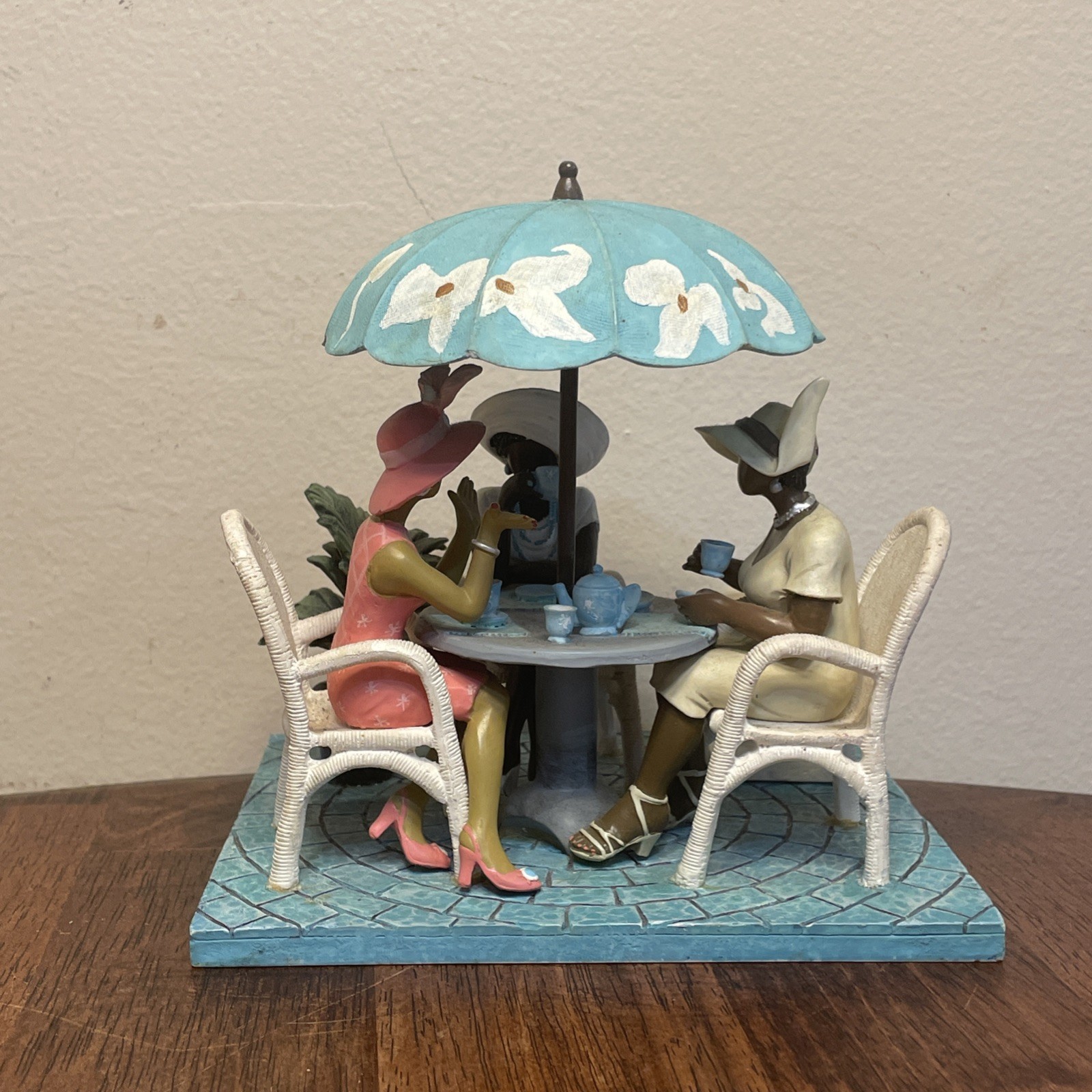 Vintage Annie Lee Sass N Class Tea Time Figurine Black Americana Art Collectible