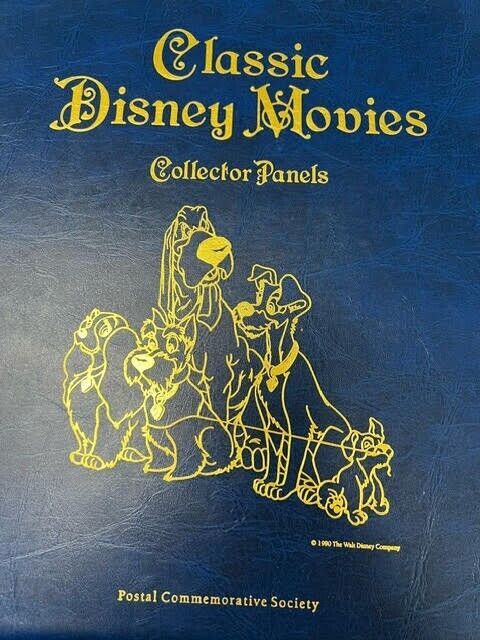 Classic Disney Movies Collector Panels Postal Society Stamp Book Set - 80 Pages