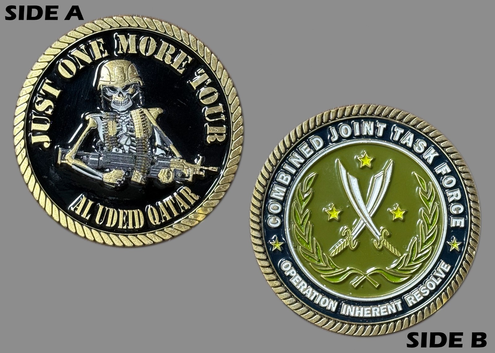 Just One More Tour Al Udeid Qatar OIR Challenge Coin  M#5