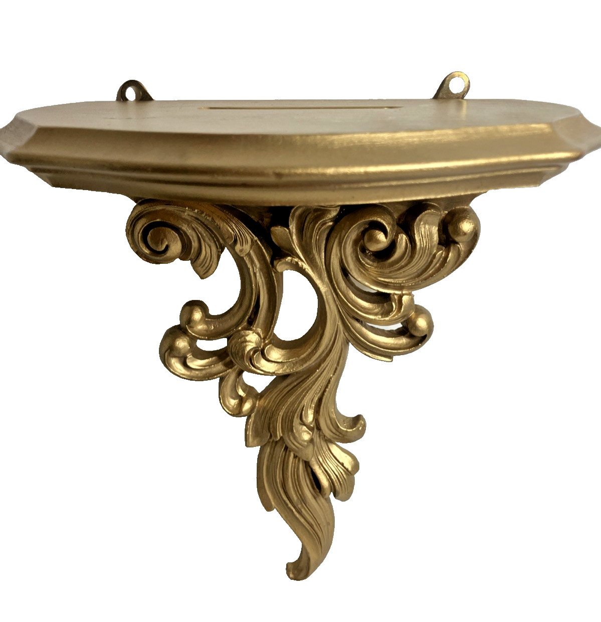 Vintage Syroco Ornate Gold Tone Wall Shelf Hollywood Regency MCM