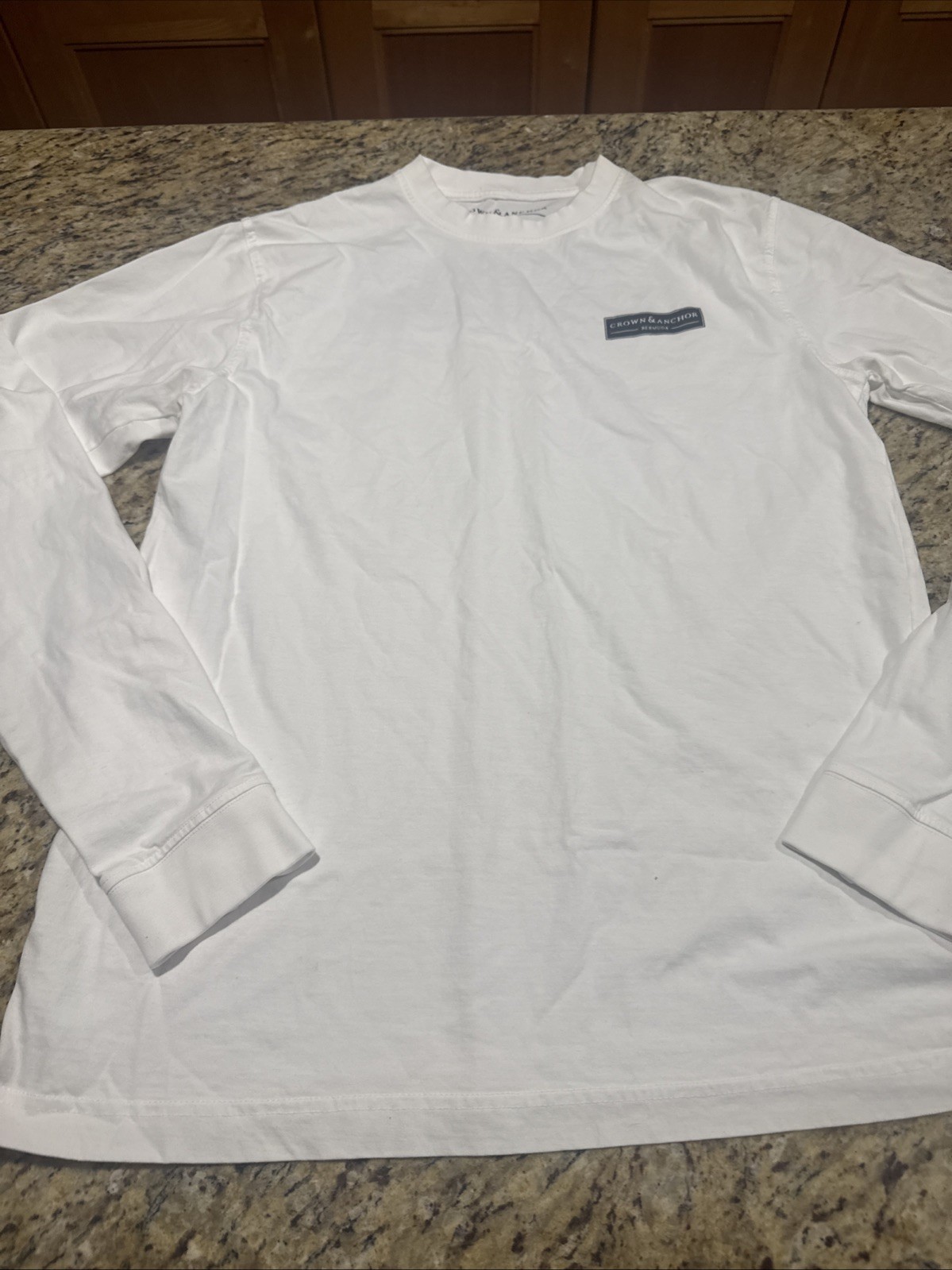 CROWN AND ANCHOR BERMUDA Shirt Men’s Medium LONG SLEEVE White Cpix