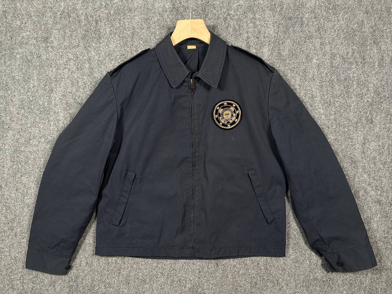 Vintage 70s US Coast Guard Auxiliary Jacket Navy Blue 42R USAF Certified Neptune