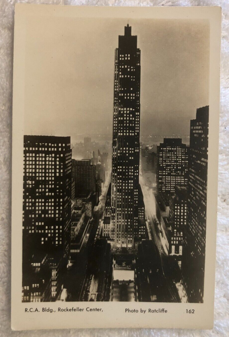 Post Card RPPC, R.C.A. Building Rockefeller Center, by Ratcliffe