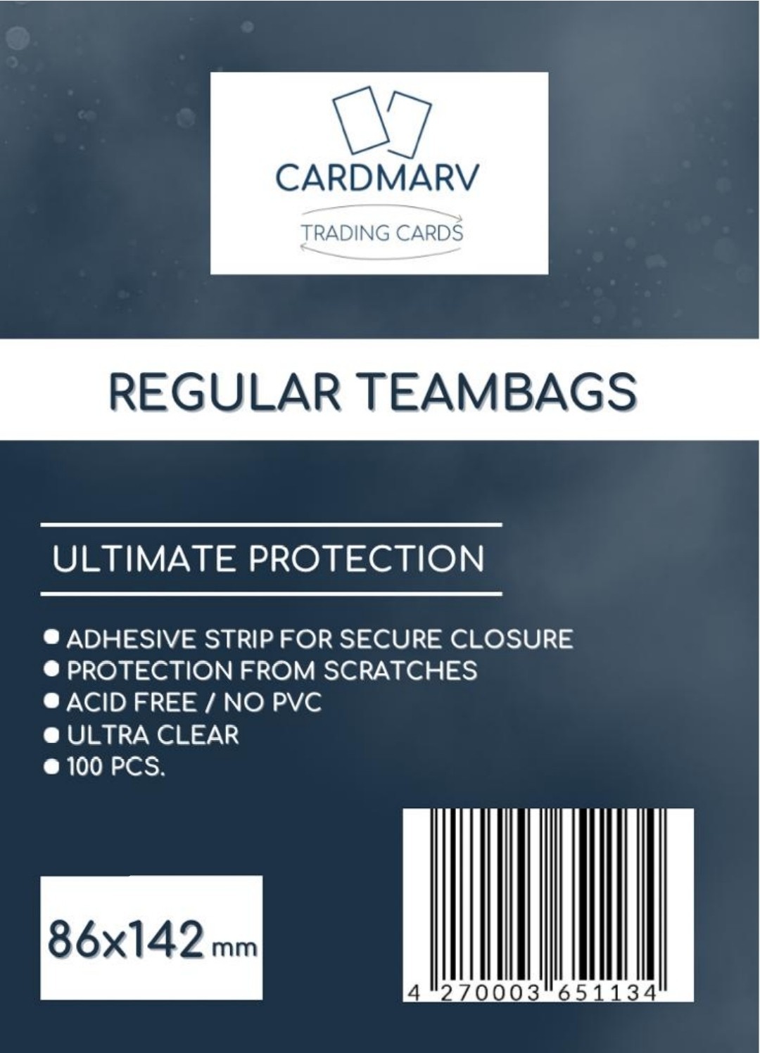 Team Bags Resealable Sleeves 100 Bags for Toploaders 86x142mm Original Packaging 81130 - New