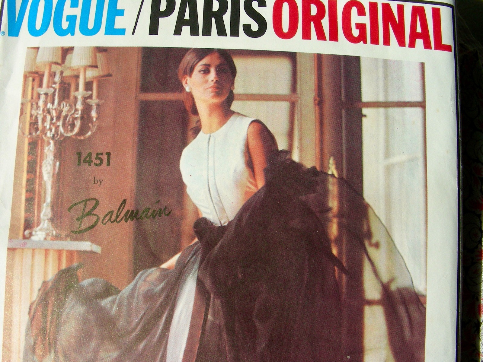 Vintage Vogue Paris Pattern  1451  BALMAIN One Piece Evening Dress Size 12 FF