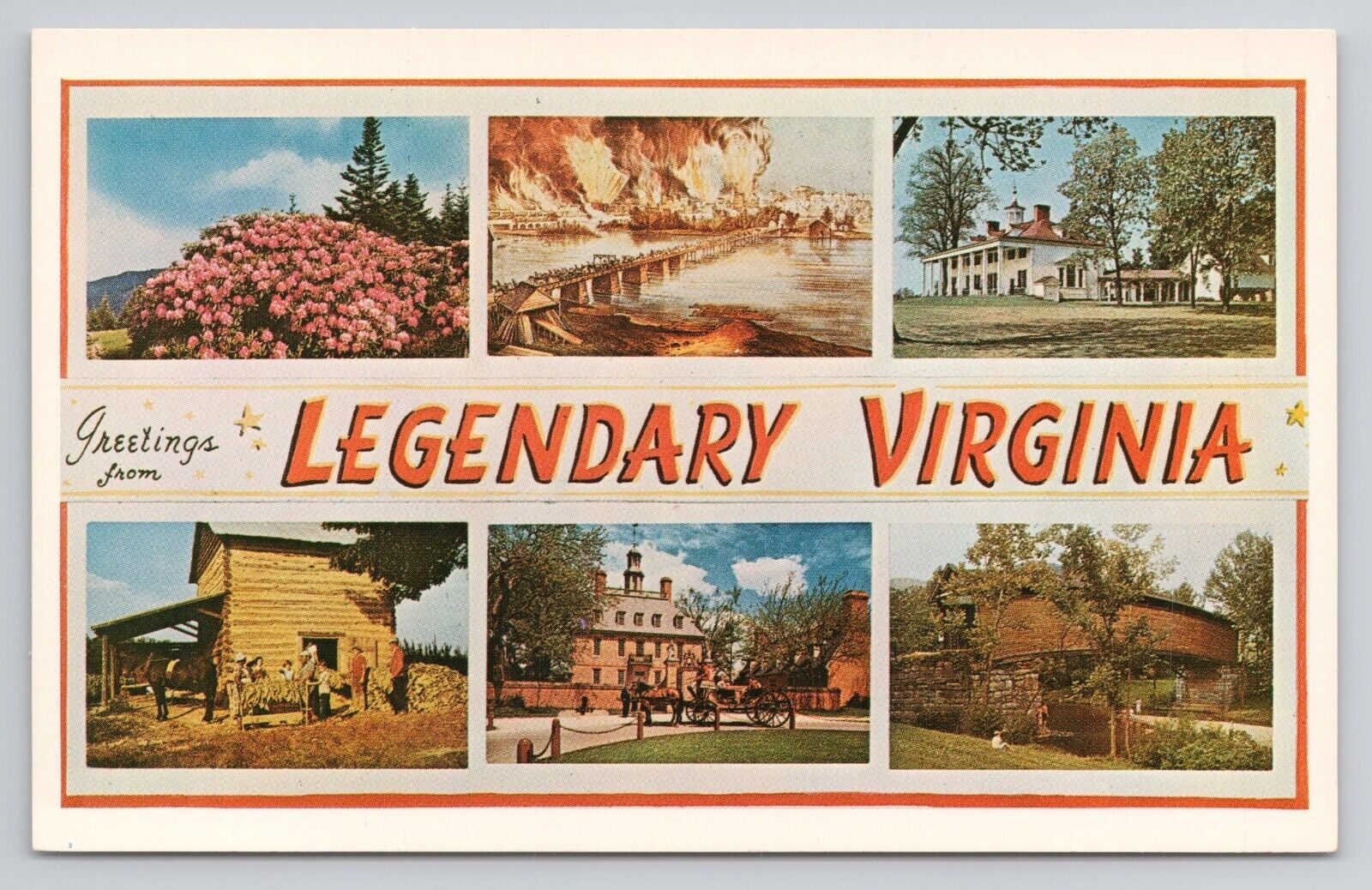 Greetings from Legendary Virginia Multi View Postcard 1697