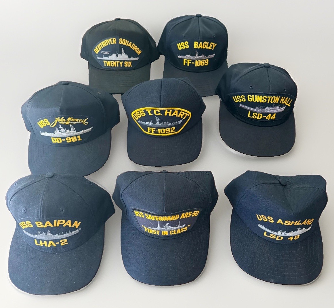 Vintage US Navy Ship Snapback Hats USS Saipan Ashland John Hancock Bagley Lot